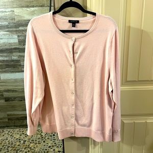 Lands End Pale Pink Cardigan - 2x